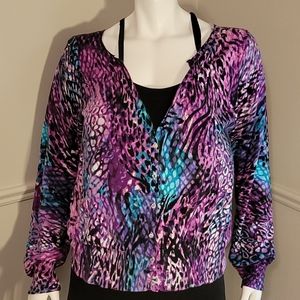 Lane Bryant,  22/24, Animal Print Cotton Cardigan